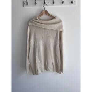 Knitted & Knotted By Anthropology 100% Cashmere Cream Sweater Sz Large